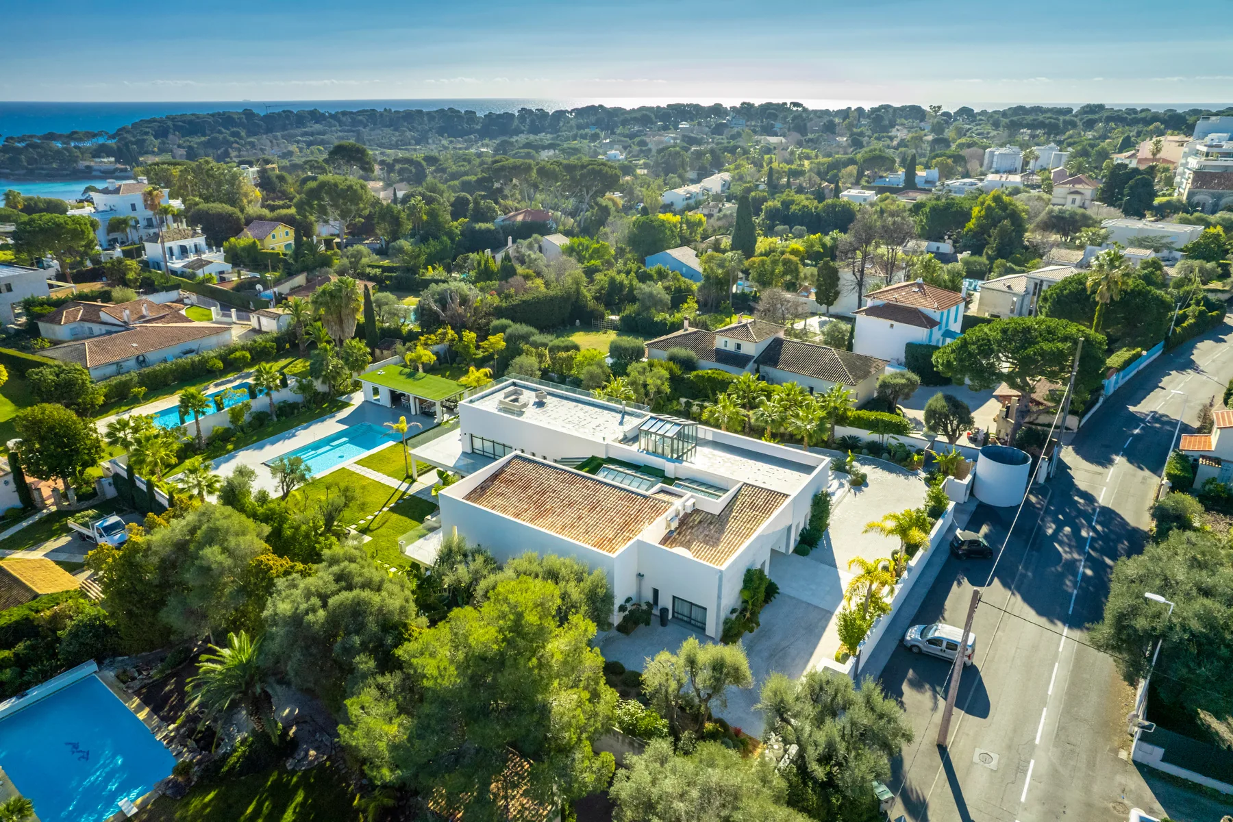 Vue aérienne du domaine Villa Dream sur le Cap d'Antibes